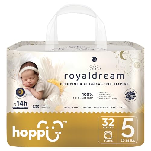 Hoppi 360° Waistband Potty Training Pants | Size 5 Pull Up Diapers (27-38 lbs) | Ultra Soft Hypoallergenic for Sensitive S...