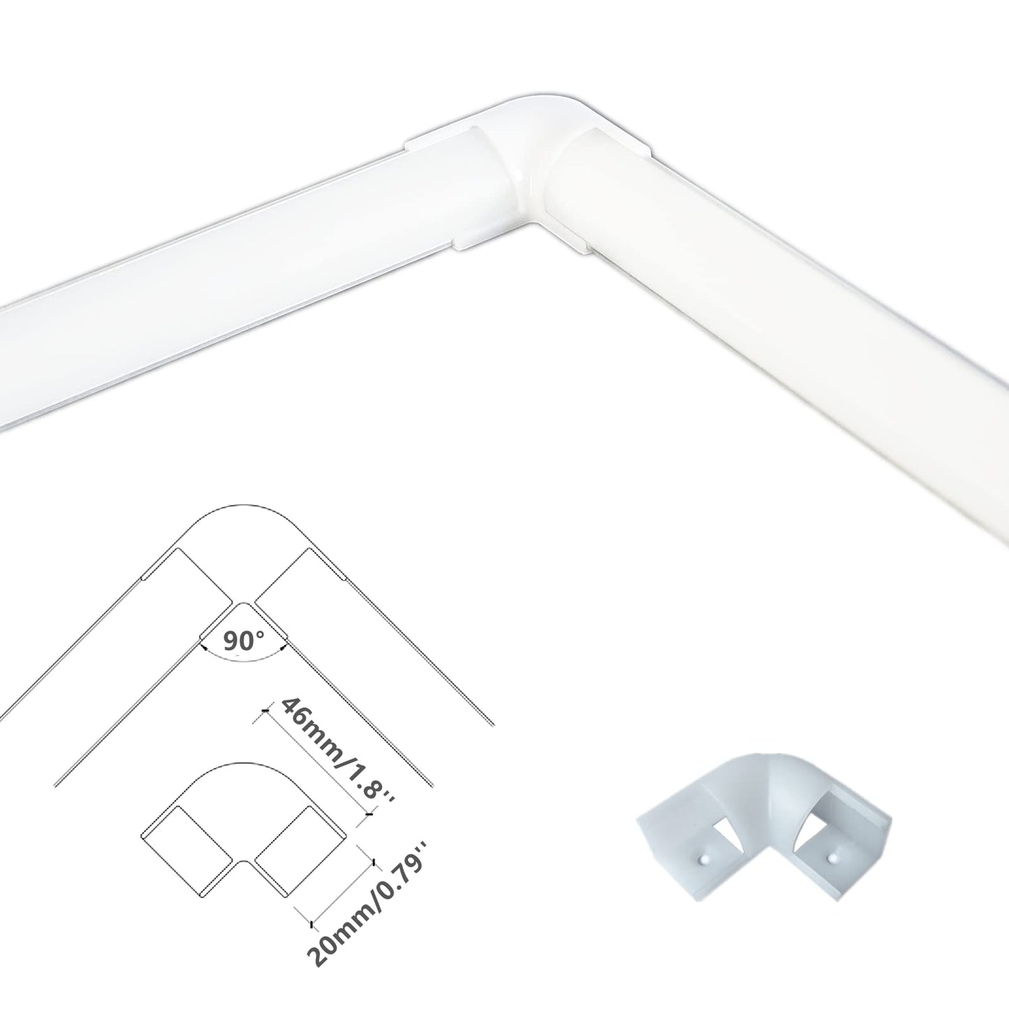 THMOOTHER 10-Pack 3.3FT 1Meter V Shape LED Strip Aluminum Channel Diffuser System, Extruded Alu Track Milky Cover with Corner Connector and Mounting Kit,Easy Cut and Installed Curved Lens Profile