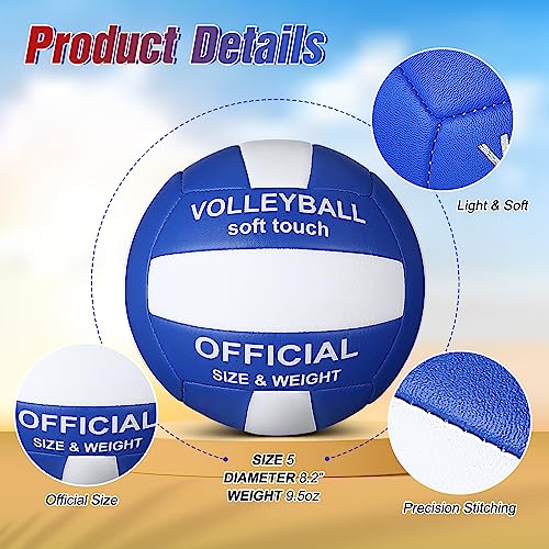 Lenwen 2 Pack Beach Volleyball Official Size 5 for Indoor Outdoor, Waterproof Soft Volleyball with Pump for Adult Beginner...