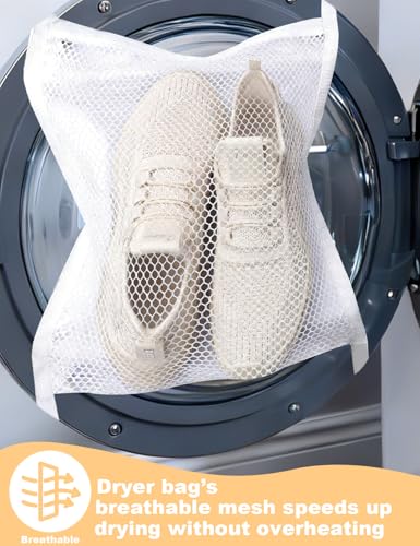4Pcs Reusable Shoe Washing Machine Bag Set (Cleaning, Drying and Storage) - 360° Deep Cleaning - Large Laundry Shoe Cover ...