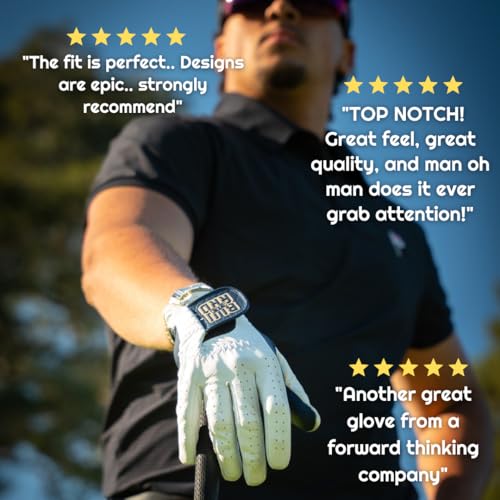 BLURRD Goods Men’s Premium Cabretta Leather 24K Golf Glove (2-Pack) – Soft Tour-Level Feel, Durable Grip & Breathable – Wo...