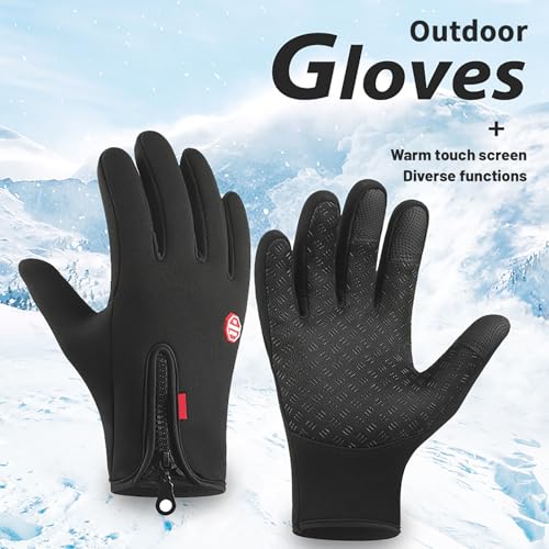 Solana Gear Thermo Gloves, Windproof Cold Weather Motorcycle Riding Bicycle Cycling Hiking Touch Screen Anti-Slip Winter S...