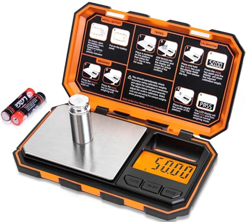 Fuzion Digital Pocket Scale, 500g x 0.01g Gram Scale, Mini Scale 6 Units Jewelry Scale with LCD Display, Tare Function for...