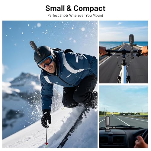 4K Mini WiFi Action Camera 128GB Thumb POV Portable Body Cam Wearable Video Recorder with IPX7 Waterproof Underwater Camco...