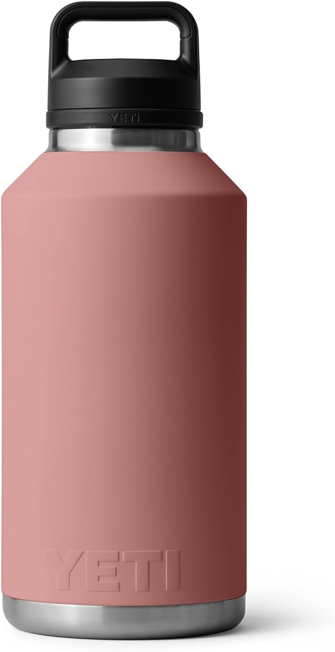 YETI Rambler 64 oz Bottle, Vacuum Insulated, Leakproof, Stainless Steel with Chug Cap, Sandstone Pink