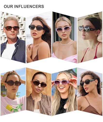 SOJOS Polarized Sunglasses For Women Retro Rectangle Womens Sun Glasses Trendy Narrow Square 90s Shades SJ2232