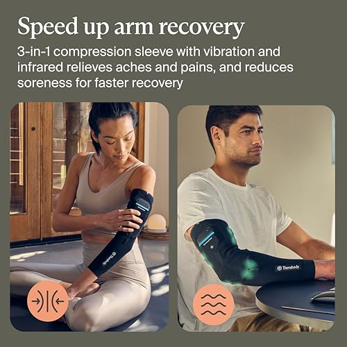 Therabody RecoveryPulse Arm - Compression and Vibration Sleeve for On The Go Relief, Reduce Soreness and Pain in Arms, Inc...