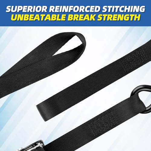 Retractable Ratchet Strap Heavy Duty 2 Pack 10 FT 1800 LB Break Strength Ratchet Tie Down with Safety Lock S Hooks and Sof...