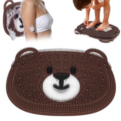 Foot Scrubber Mat in Shower, Silicone Foot Bath Washer Feet Cleaner Brush Pad - Massager Acupressure Mat - Improve Blood C...