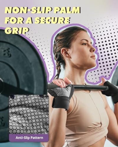 Trideer Weight Lifting Gloves for Women Men with Wrist Support, Workout Gloves Women Full Palm Protection for Gym Trainin...