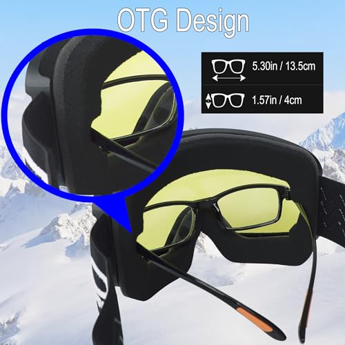 OUTDOORSPARTA Adult Ski Goggles- Helmet Compatible Ski Goggles for Men & Women with 100% UV Protection