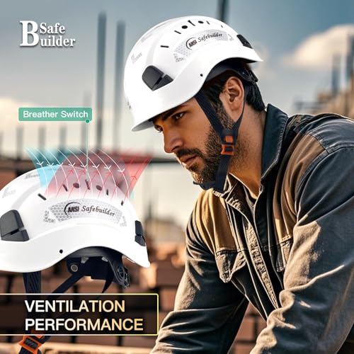 Construction Safety Helmet ABS Hard Hat Adjustable Ventilation System Hardhats Industrial Work Head Protection for Men Cer...