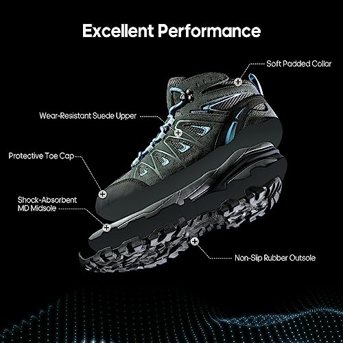 NORTIV 8 Women's Waterproof Hiking Boots Outdoor Trekking Camping Trail Hiking Boot Seeker