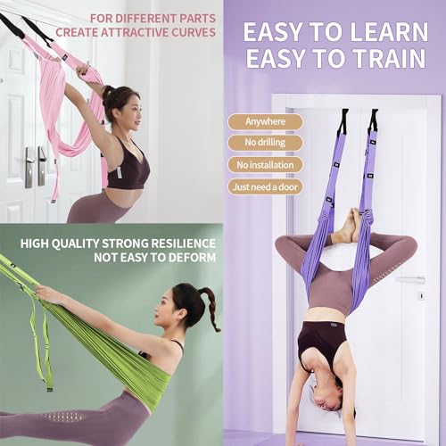Leg Stretcher Strap Adjustable Fitness Strap Band for Waist Trainer Stretching Door Swing Flexibility Tensile Trainer with...