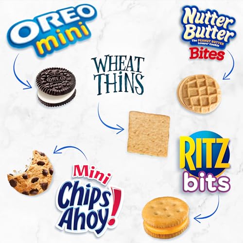OREO Mini Cookies, Mini CHIPS AHOY! Cookies, RITZ Bits Cheese Crackers, Nutter Butter Bites & Wheat Thins Crackers, Nabisc...