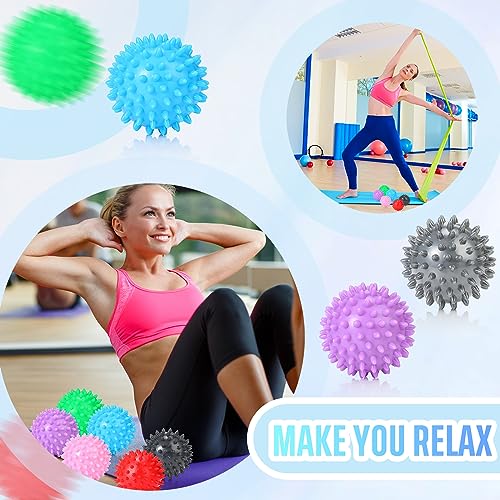 Liliful 12 Pcs Spiky Massage Ball, Hard Foot Ball Roller Massager Firm Foot Arch Trainer for Deep Tissue, Plantar Fasciiti...