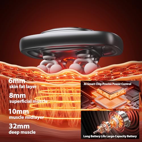 Trvtve 12-Head Massage Gun, 3 Modes, 30 Intensity Levels, Electric Deep Tissue Massager for Body Muscle Pain Relief, Valen...
