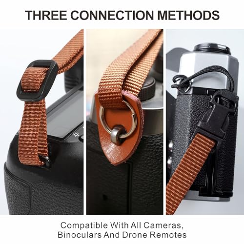 Padwa Lifestyle Camera Strap - 2" Full Grain Leather Ends Camera Straps for Photographers, Vintage Embroidered Cotton Weav...