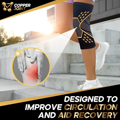 CopperJoint Knee Brace Women/Men -Copper Compression Knee Sleeves for Men, Knee Support Brace for Workout, Compression Sle...