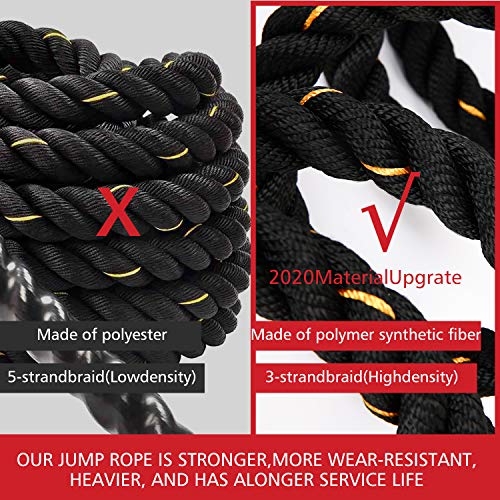 Heavy Jump Ropes for Fitness 2LB/3LB/5LB,Weighted Adult Skipping Rope Exercise Battle Ropes for Men & Women,Total Body Wor...