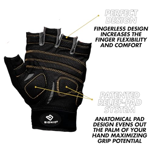 Bionic Men's Beastmode Half Finger Gym Workout Gloves
