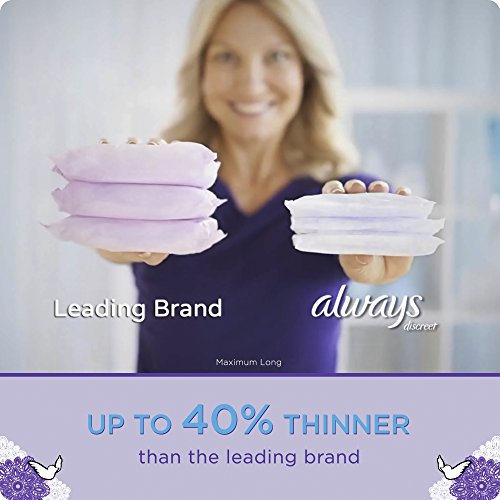 Always Discreet Incontinence Pads for Women, Moderate Absorbency, 66 Count