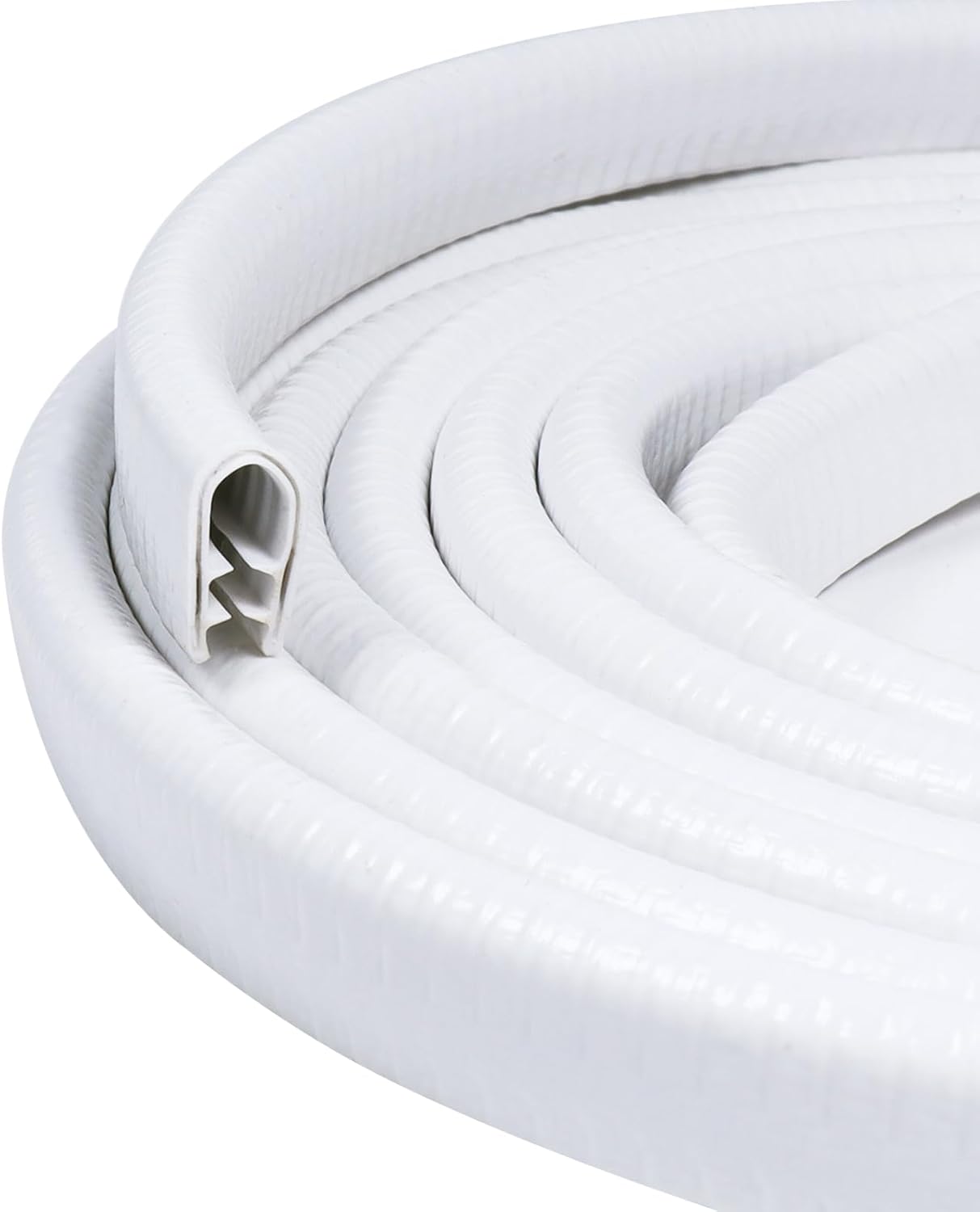Edge Trim White U-Channel Rubber Trim Edge with Metal 1/2" X 3/8" - Fit Gap 3/64" to1/4 Car Door Edge Sealing Strip, PVC Weather Stripping with Steel, Metal Edge Protector, 16FT