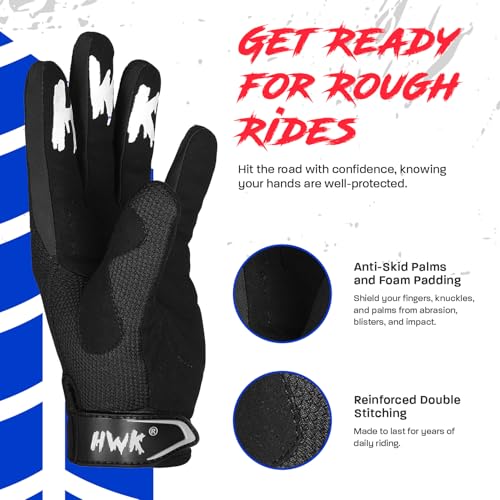 HWK Motorcycle Gloves for Men & Women Motocross Riding Driving Tactical Cycling Biker Moto Racing All-Purpose Gloves