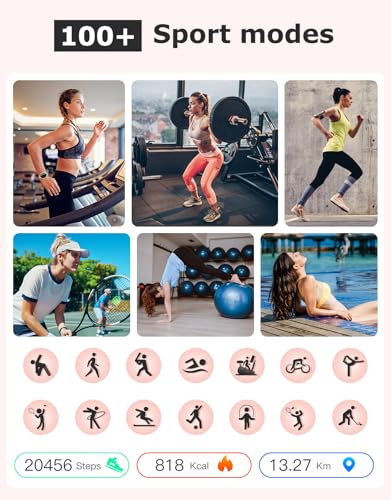SHANG WING Fitness Tracker, Round Fitness Watches for Women with Bluetooth Call Heart Rate Monitor Sleep Tracker Calorie/S...