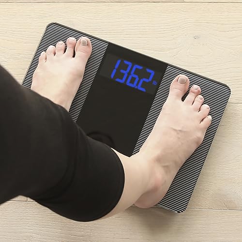 Escali Extra Wide Digital Bathroom Scale for Body Weight with Wide Platform for Natural Stance and Stability, High Capacit...