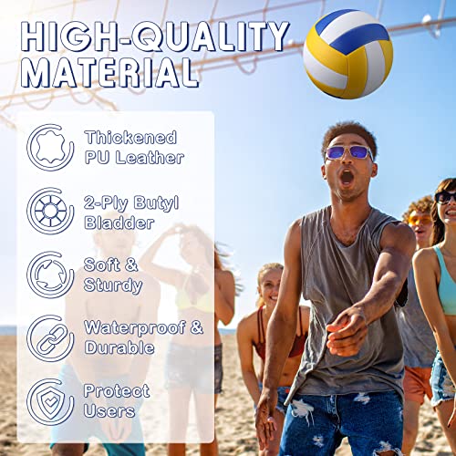 Jexine 12 Pcs Volleyball Official Size 5 Bulk Soft Volleyball with 2 Pump Outdoor Indoor Beach Volley Ball for Beach Play ...
