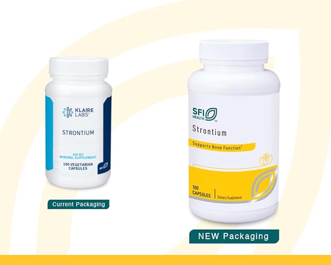 Klaire Labs Strontium - Hypoallergenic 300 Milligrams Bioavailable Strontium Citrate for Bone & Tissue Support (100 Capsules)