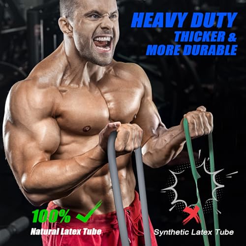 WOQQW Heavy Resistance Bands for Working Out, 350lbs/450lbs Exercise Bands with Handles, Workout Bands Set for Men, Fitnes...