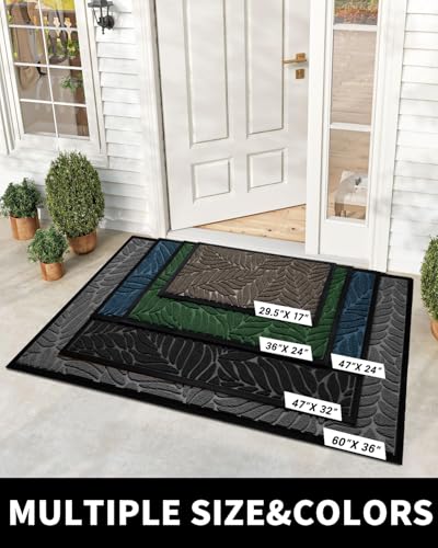 Yimobra Front Door Mat Outdoor Indoor, 29.5x17 All-Season Waterproof Door Mat Outside Entrance, All-Weather Non-Slip Outsi...