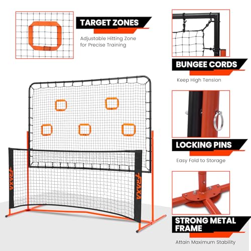 Fraxa Pickleball Rebounder Training Equipment - Pickleball Net for Solo Practice Drives Dinks Volley Accuracy - Portable f...