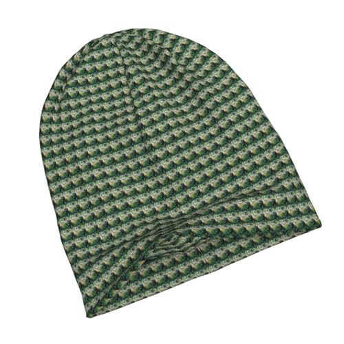 Retro Bicycle Print Winter Beanie Hat Men Women Soft Lightweight Thermal Cap for Outdoor Skiing Wear Black