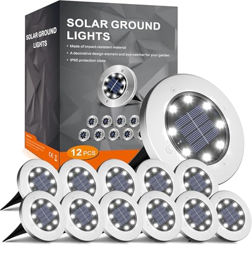 INCX Solar Lights for Outside,12 Pack Solar Lights Outdoor Waterproof, Solar Garden Lights Landscape Lighting for Patio Pa...