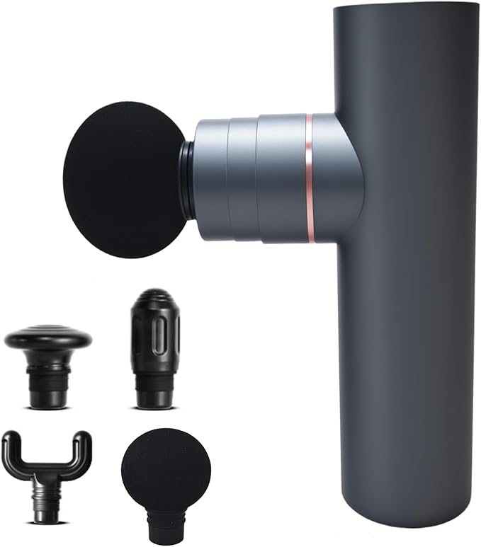 Mini Massage Gun for Pain Relief, Deep Tissue Percussion Muscle Massager with 4 Attachments, Rechargeable & Portable, Elec...