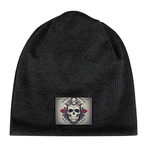 YANYU Skull Yoga Print Lightweight Waffle Pullover Hat Men Women Winter Headwear Outdoor Camping Travel