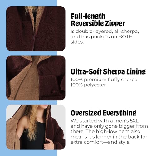 THE COMFY Teddy Bear Quarter-Zip|Oversized All Sherpa Wearable Blanket With Zipper, Seen On Shark Tank