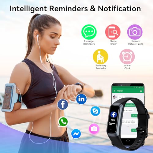 APPBYER Fitness Tracker,Step Tracker,Activity Trackers with 24/7 Heart Rate,Blood Oxygen Blood Pressure Sleep Monitor,5 AT...