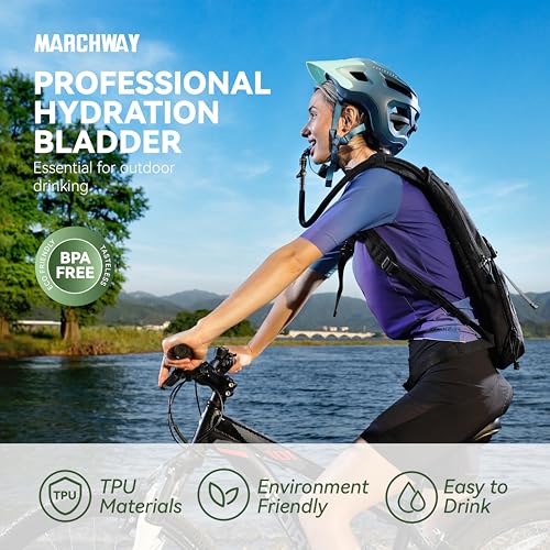 MARCHWAY 2L/2.5L/3L TPU Hydration Bladder, Ultra Durable Water Reservoir Bag with Insulated Tube for Hydration Pack for Cy...