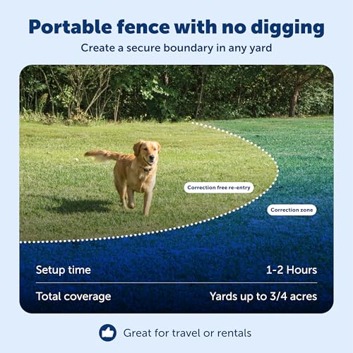 PetSafe Wireless Pet Containment System - Original Wireless Electric Fence for Dogs - Covers Up to 1/2 Acre - for Pets 8lb+