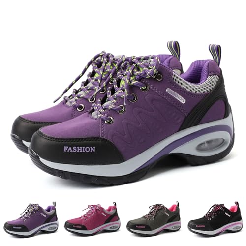 JEUROT Women's Fashion Sneakers Lace-Up Walking Shoes Comfortable Casual Athletic Non-Slip Running Fashion Sneakers