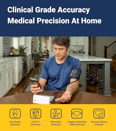 A&D Medical Multi-User Bluetooth Blood Pressure Monitor for Home Use - UA-770BLE - Wide Range Cuff (8.6-16.5" / 22-42cm), ...