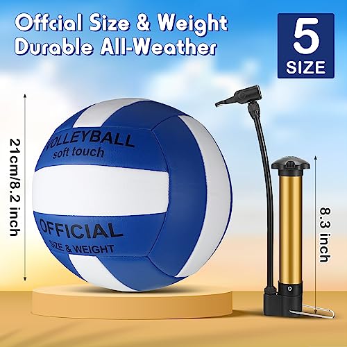 Jexine 12 Pcs Volleyball Official Size 5 Bulk Soft Volleyball with 2 Pump Outdoor Indoor Beach Volley Ball for Beach Play ...