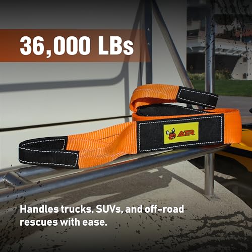 ATR Recovery Tow Strap 3.5" x 20ft – 36,000 lbs Break Strength, Heavy Duty Snatch Strap for Truck, SUV, UTV, Off-Road Pull...