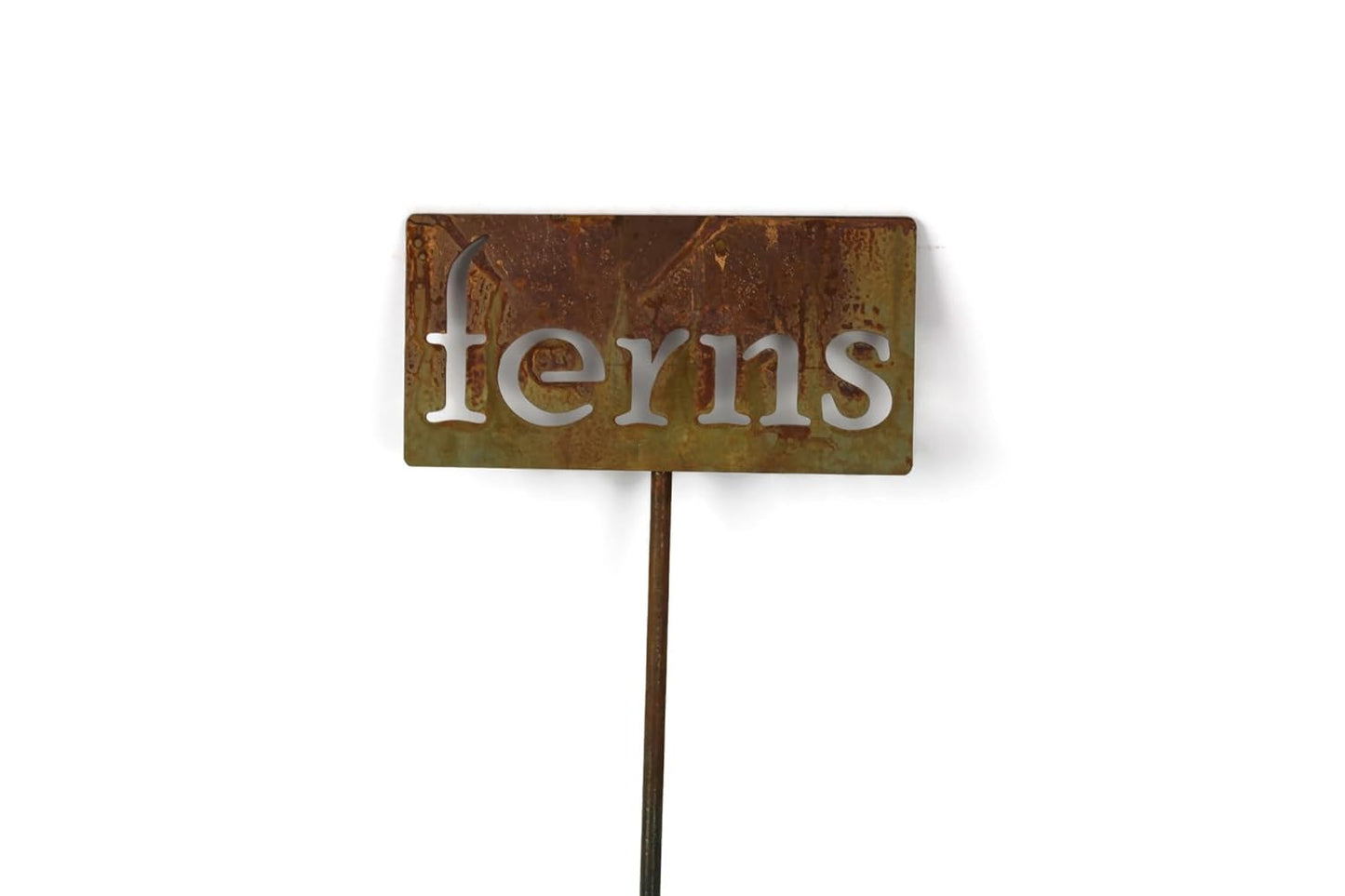 Classic Metal Garden Markers 19 Inches Tall (ferns, Naturally Rusted)
