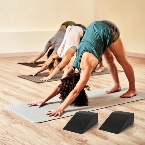 Yesland 2 Pcs Yoga Foam Squat Wedge Blocks, Professional Squat Ramp for Heel Elevated Squat, Lightweight Calf Stretcher Sl...