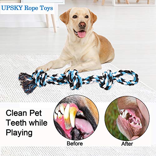 UPSKY Dog Rope Toys 2 Nearly Indestructible Pet Toys for Medium to Large Breed, Dental Cleaning Chew Toys, Dogs Tug Toy fo...